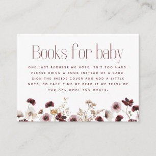 Wildflower Autumn Baby Shower Books For Baby Enclosure Card