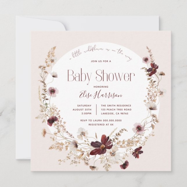 Wildflower Autumn Baby Shower Invitation (Front)