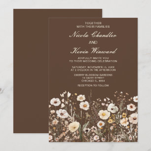 Wildflower Autumn Fall Floral Wedding Invitation