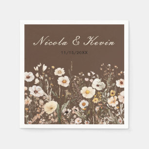Wildflower Autumn Fall Floral Wedding Napkin