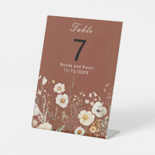 Wildflower Autumn Fall Floral Wedding Pedestal Sign