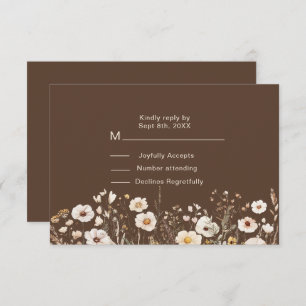 Wildflower Autumn Fall Floral Wedding RSVP Card