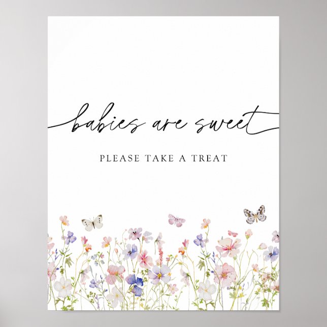 Wildflower Babies are sweet Please Take a Treat Poster (Front)