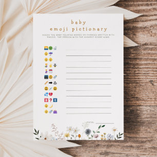 Wildflower Baby Emoji Pictionary Downloadable Card