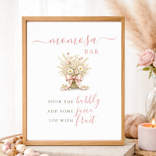 Wildflower Baby Girl Shower Party Momosa Bar Sign