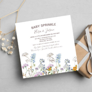 Wildflower Baby Girl Sprinkle Shower Invitation