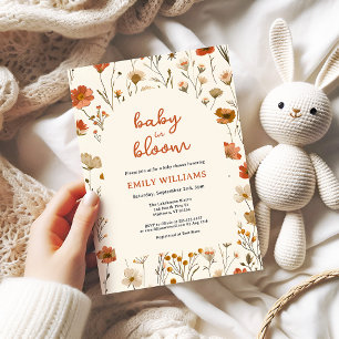 Wildflower Baby in Bloom Arch Fall Baby Shower Invitation