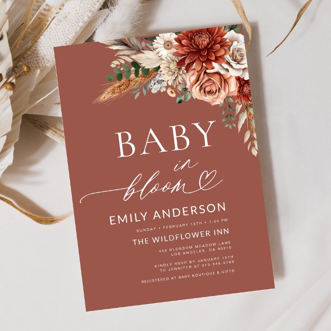 Wildflower Baby in Bloom Autumn Baby Shower Invitation (Creator Uploaded)