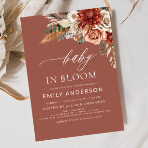 Wildflower Baby in Bloom Autumn Baby Shower Invitation