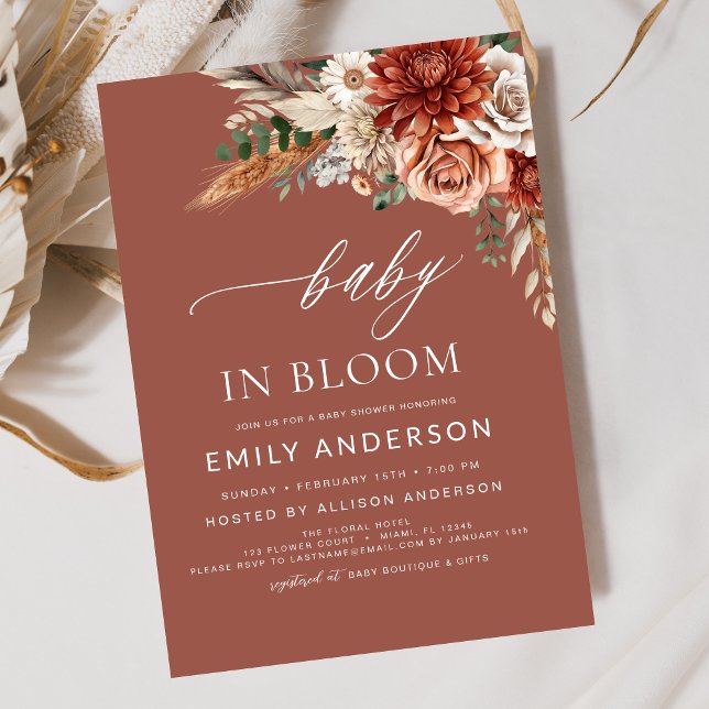 Wildflower Baby in Bloom Autumn Baby Shower Invitation (Creator Uploaded)