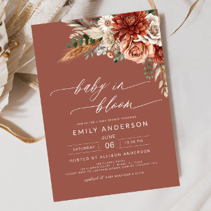 Wildflower Baby in Bloom Autumn Baby Shower Invitation