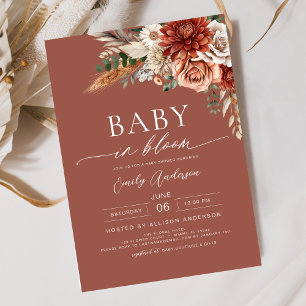 Wildflower Baby in Bloom Autumn Baby Shower Invitation