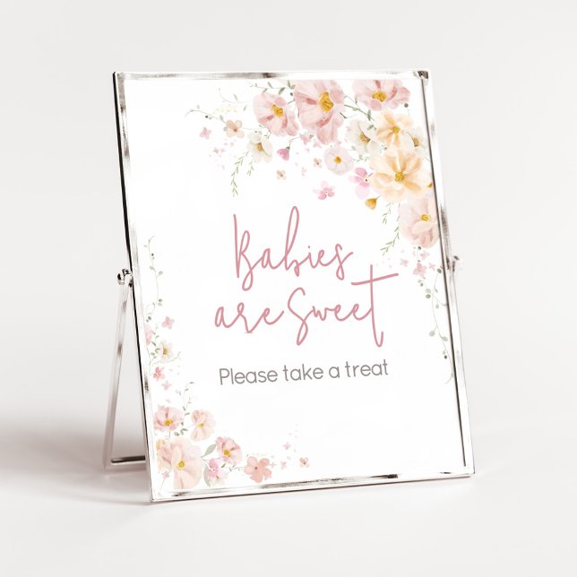 Wildflower Baby in Bloom Babies are Sweet Poster (Baby in Bloom Baby Shower Babies are Sweet Sign)