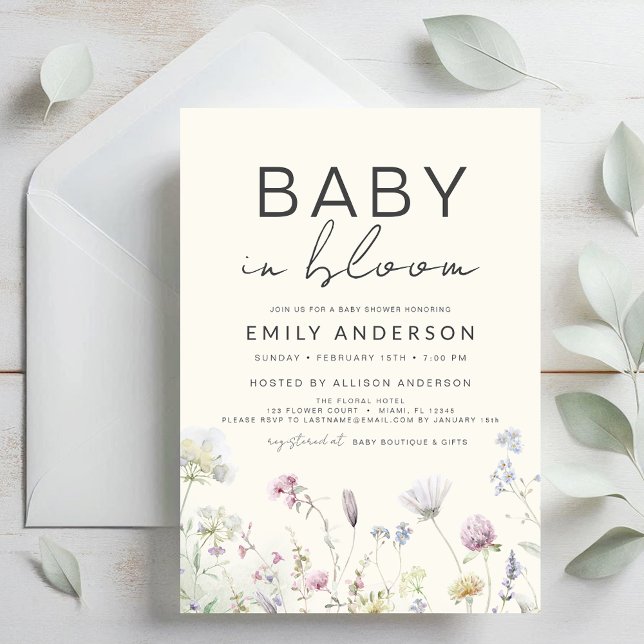 Wildflower Baby in Bloom Baby Shower Boho Garden Invitation (Creator Uploaded)