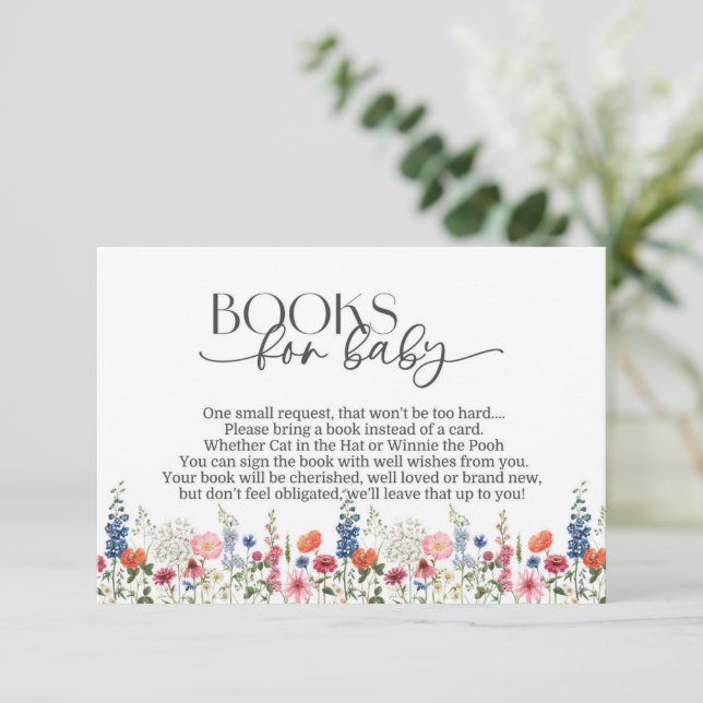 Wildflower Baby in Bloom Baby Shower Book Insert (Standing Front)