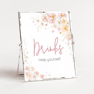 Wildflower Baby in Bloom Baby Shower Drinks Poster