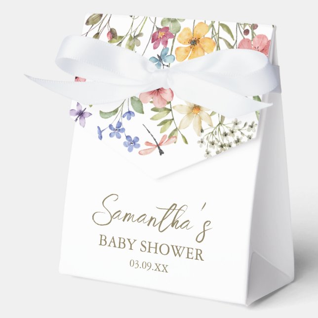Wildflower Baby in Bloom Baby Shower Favour Box (Front)