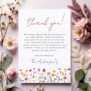 Wildflower Baby in Bloom Baby Shower Garden Thank You Card