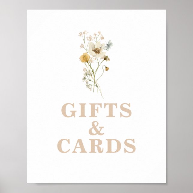 Wildflower Baby in Bloom Baby Shower Gifts Sign (Front)