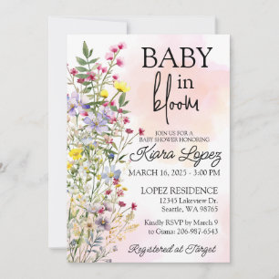 Wildflower Baby in Bloom Baby Shower Invitation
