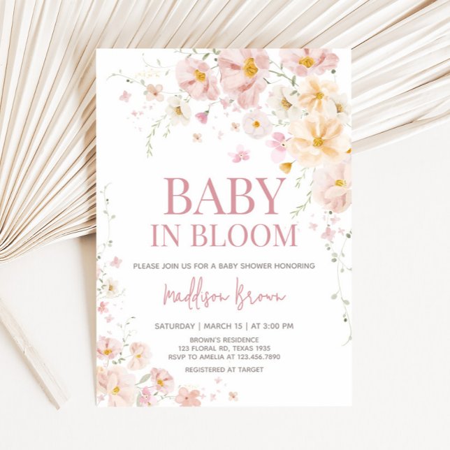Wildflower Baby in Bloom Baby Shower Invitation (Baby in Bloom Wildflower Baby Shower Invitation
)