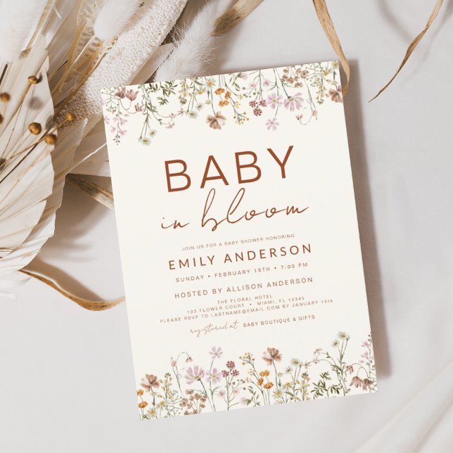 Wildflower Baby in Bloom Baby Shower Invitation (Creator Uploaded)