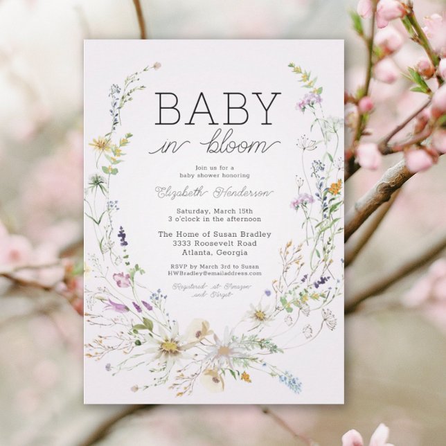 Wildflower Baby In Bloom Baby Shower Invitation (Creator Uploaded)