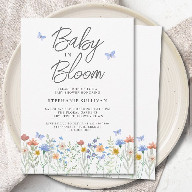 Wildflower Baby in Bloom Baby Shower Invitation (Creator Uploaded)