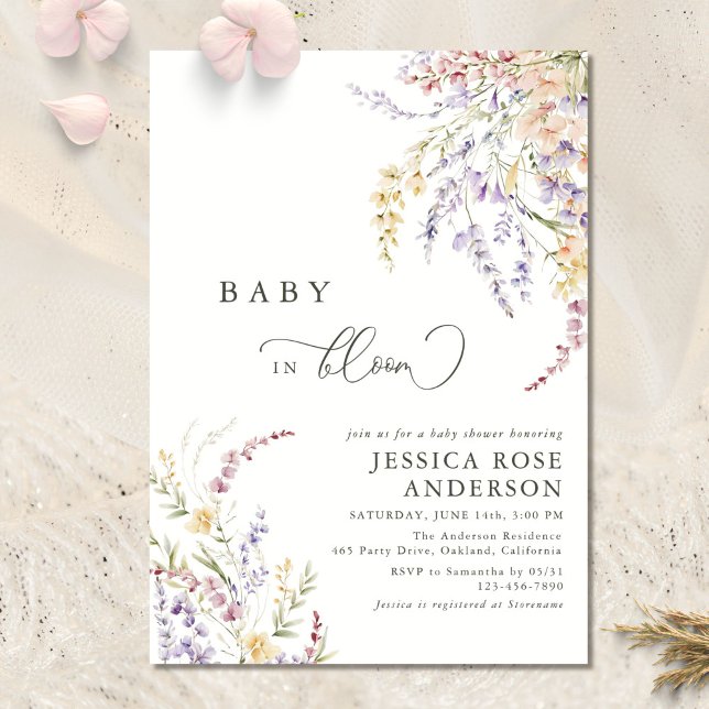 Wildflower Baby In Bloom Baby Shower  Invitation (Creator Uploaded)
