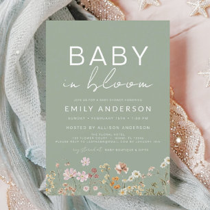 Wildflower Baby in Bloom Baby Shower Invitation Flyer