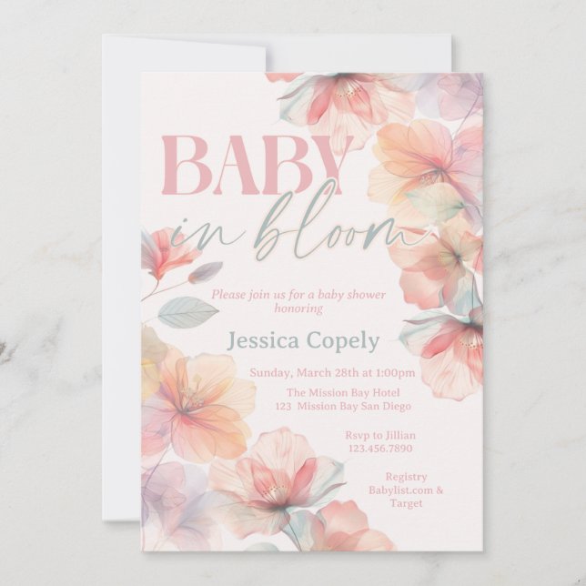 Wildflower, Baby in Bloom, Baby Shower Invitation, Invitation (Front)