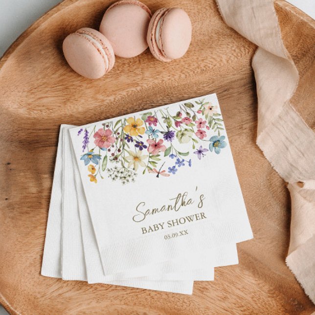 Wildflower Baby In Bloom Baby Shower Napkin (Wildflower Baby In Bloom Baby Shower Napkins)