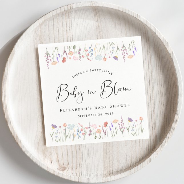 Wildflower Baby in Bloom Baby Shower Napkin (Creator Uploaded)