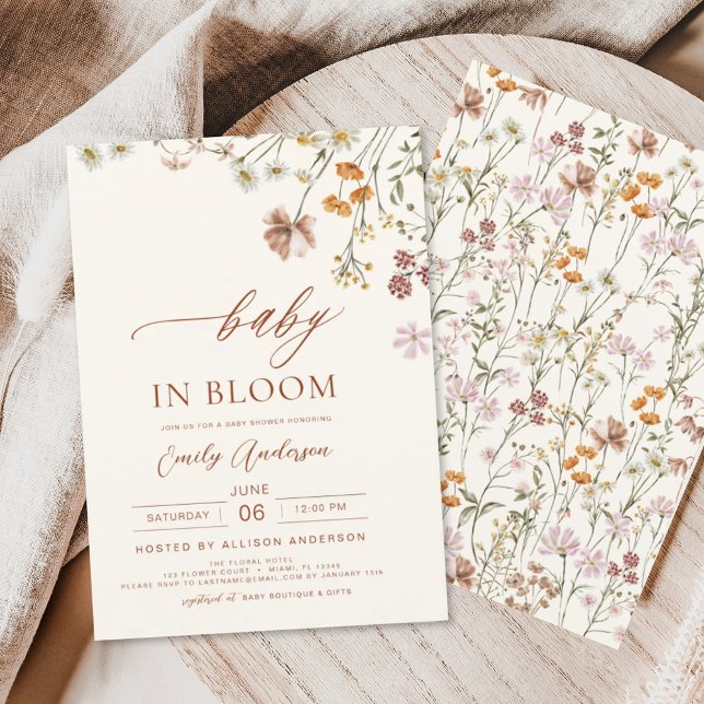 Wildflower Baby in Bloom Baby Shower Terracotta (Creator Uploaded)