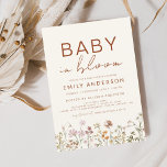 Wildflower Baby in Bloom Baby Shower Terracotta Invitation<br><div class="desc">Celebrate the arrival of a new bundle of joy with a beautiful Baby in Bloom themed baby shower. Join us for an afternoon filled with love and happiness as we honour the soon-to-be parents. The invitation features a stunning terracotta - burnt orange text, accented by an array of vibrant wildflowers....</div>