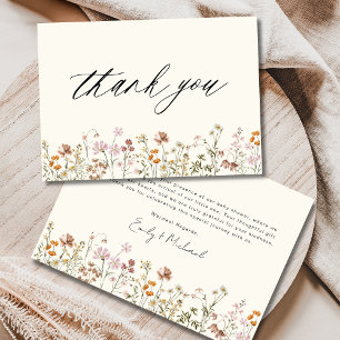 Wildflower Baby in Bloom Baby Shower Terracotta Thank You Card