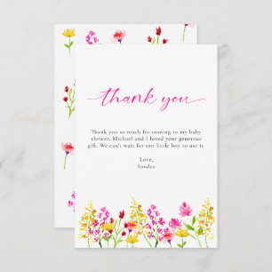 Wildflower Baby in Bloom Baby Shower Thank you