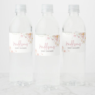 Wildflower Baby in Bloom Baby Shower Water Bottle Label