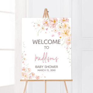 Wildflower Baby in Bloom Baby Shower Welcome Poster