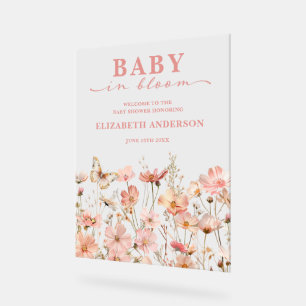 Wildflower Baby in Bloom Baby Shower Welcome Sign