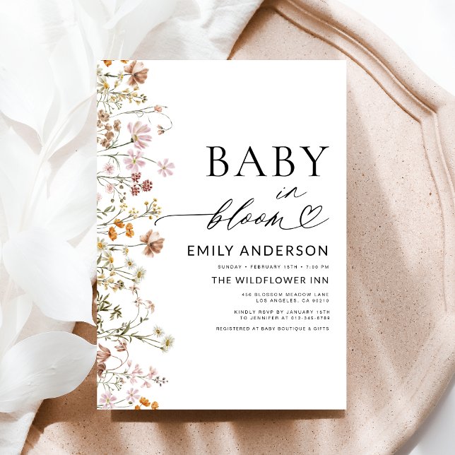 Wildflower Baby in Bloom Boho Baby Shower Invitation (Creator Uploaded)