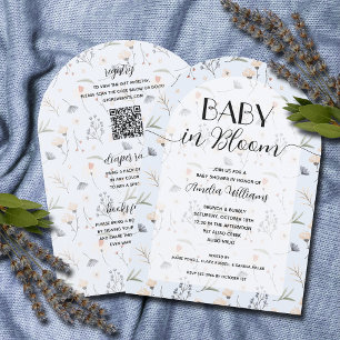 Wildflower Baby in Bloom Boy All in One Shower  Invitation