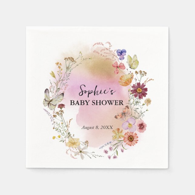 Wildflower Baby In Bloom Cocktail Napkin (Front)