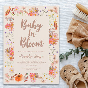 Wildflower Baby in Bloom Fall Baby Shower Invitation