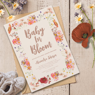 Wildflower Baby in Bloom Fall Baby Shower Invitation