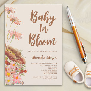 Wildflower Baby in Bloom Fall Baby shower Invitation