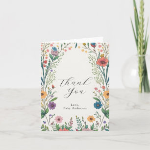 Wildflower Baby in Bloom Flat Thank You Card