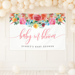 Wildflower Baby In Bloom Floral Baby Shower  Banner