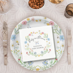 Wildflower Baby in Bloom Floral Watercolor Shower Napkin