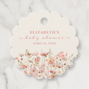 Wildflower Baby in Bloom Girl Baby Shower Favour Tags